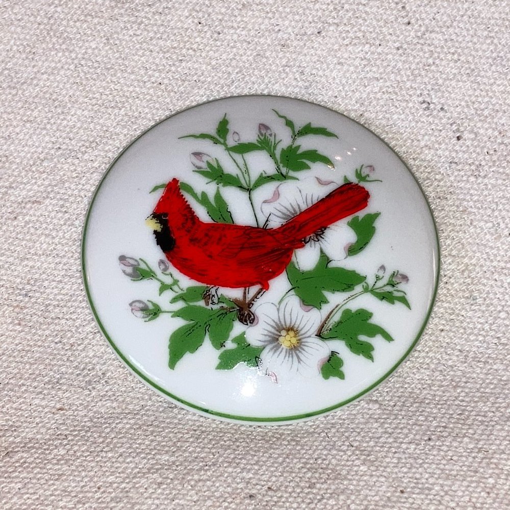 Vintage Signed Leart Made in Brazil Ceramic Trinket Box & Dish Set
